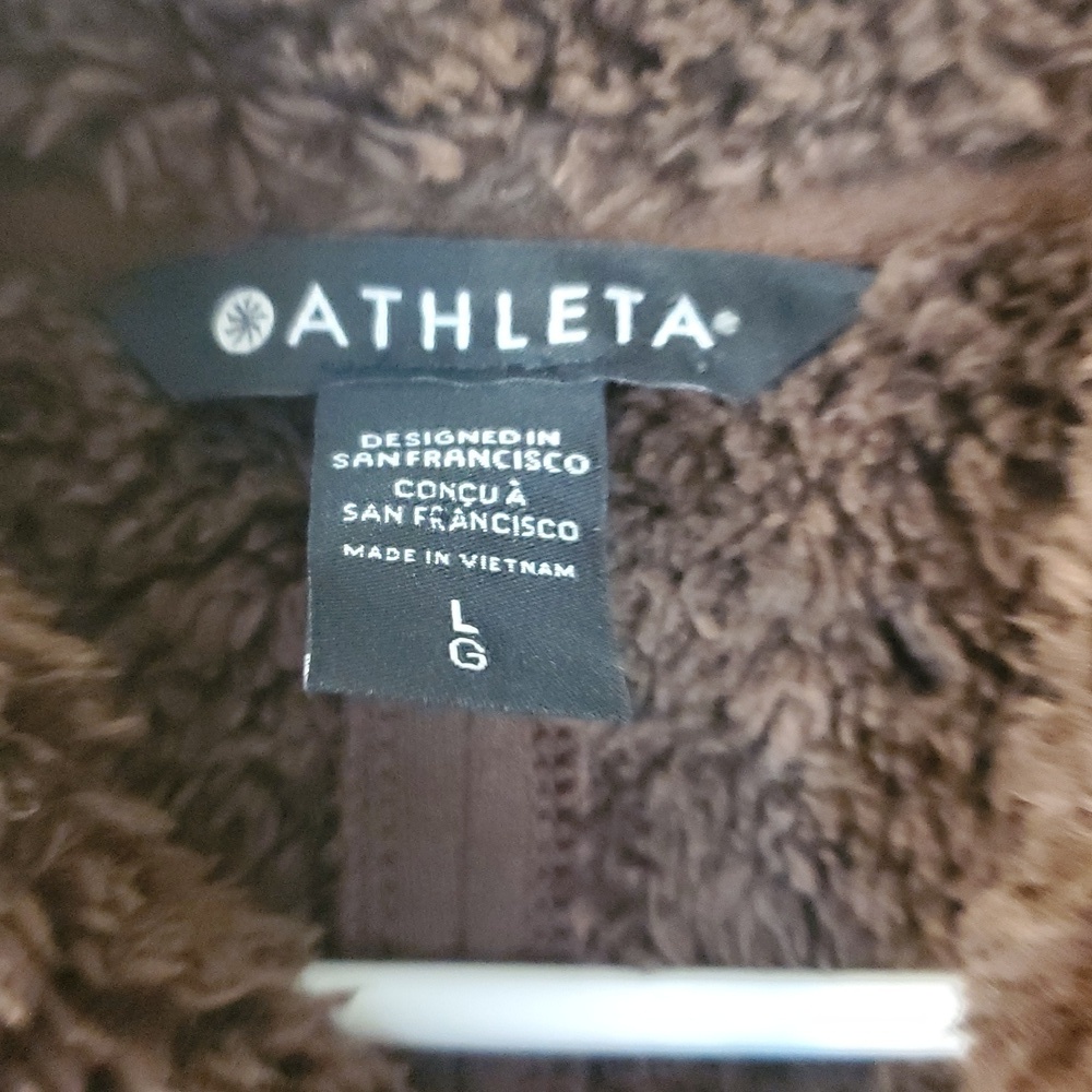 Athleta Westbound Jacket Size Large Sherpa Lined Bomber Coat Brown Heavy - Picture 8 of 16